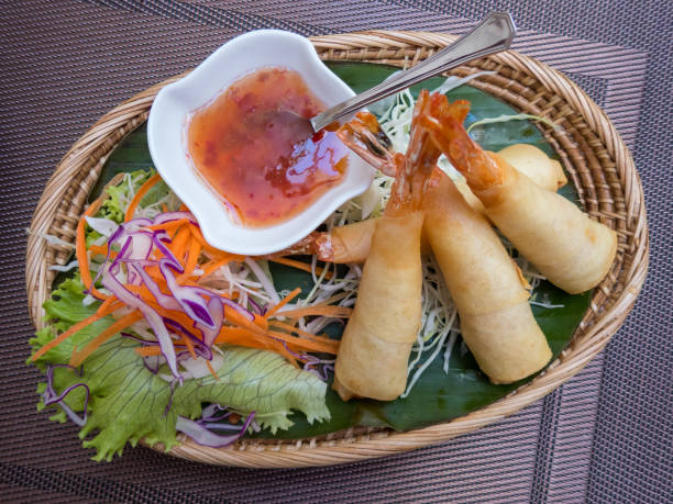 istock Prawns with sauce and vegetables in Thai style 2156248766
