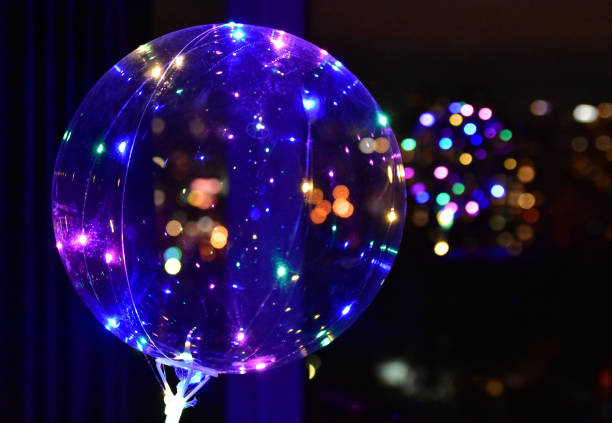 LED lights balloon and city lights