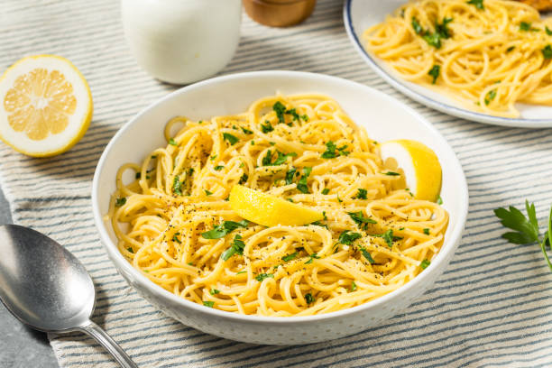 Italian Homemade Lemon Pepper Pasta with Parsley