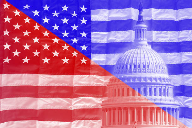USA flag stars on grunge concrete wall background