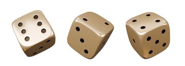 istock Casino gambling game. Gold luxury dice set. 2156261932