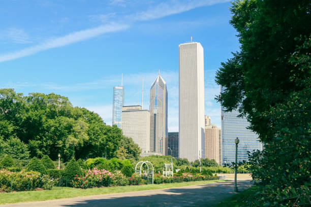 istock Downtown Chicago with Tall Buildings on a wonderful sunny day. 2156264787