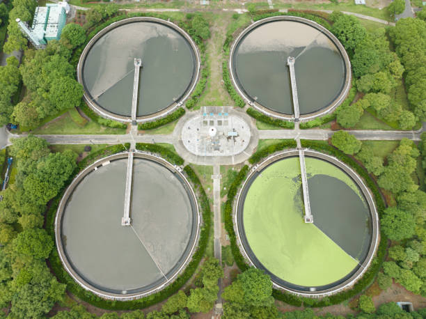 istock sewage treatment plant, sewage pond 2156268025