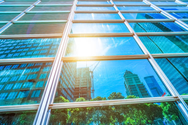istock Full frame of modern glass steel architecture. 2156268506