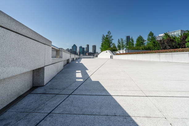 istock Empty floor and modern city skyline with buildings in Shanghai. 2156268666