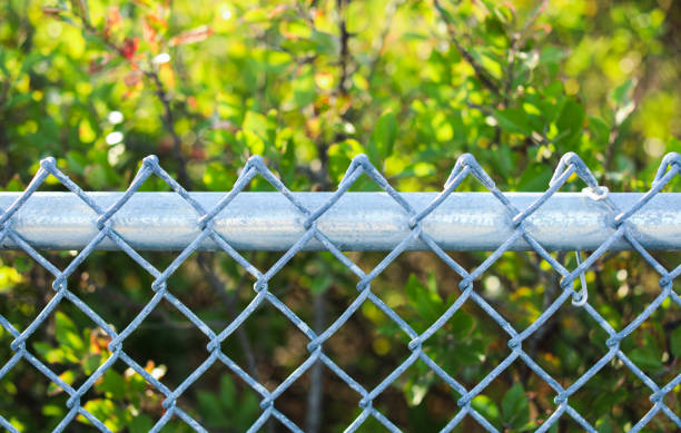 istock chain fence with blurred background, representing confinement and restriction 2156275370