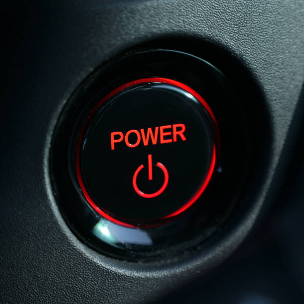 istock push start power engine system button of electric vehicle car 2156277840