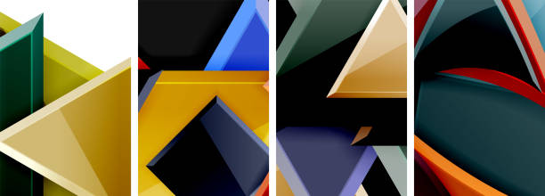 istock Triangle composition poster background set for wallpaper, business card, cover, poster, banner, brochure, header, website 2156283531