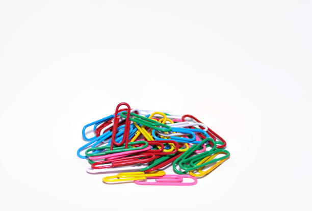 istock paper clip office equipment on a white background. 2156284910