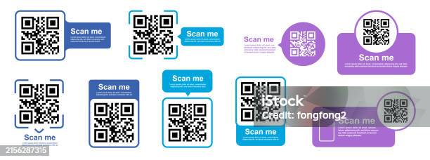 Colour Scan Qr Code Qr Code Color Set Barcodes With Text Scan Me Stock Illustration ...