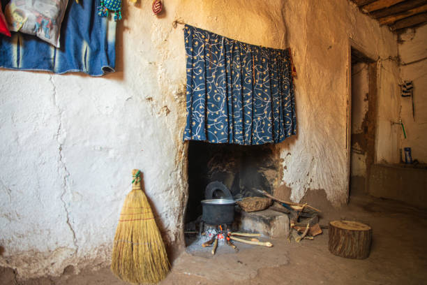 istock Village house stove, old kitchen 2156293514