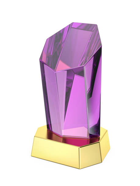 istock Purple obelisk crystal trophy 2156302267