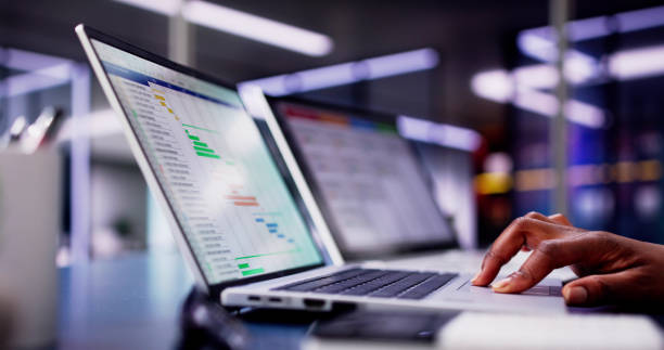istock African American woman using laptop to manage multiple tasks and projects in a modern office setting 2156307943