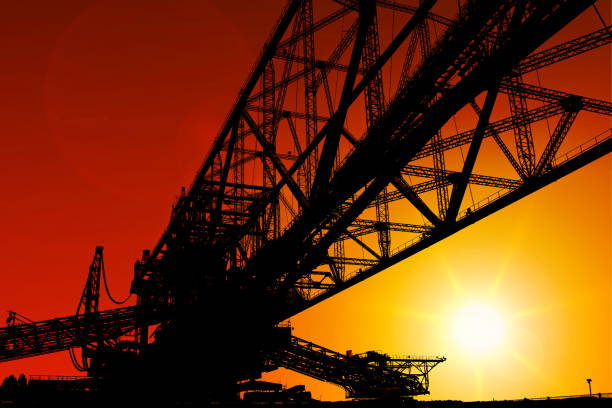 GDR coal mine: F60 conveyor bridge in the evening sun