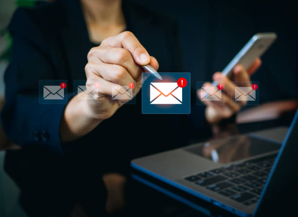 istock Email Spam concept. Spam email notification on virtual screen, junk and e-marketing, warning notification and spam message. 2156310273