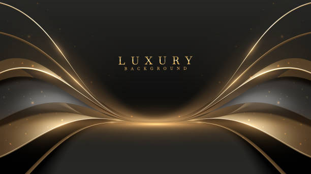 istock Elegant luxury background with flowing gold accents and a dark backdrop, perfect for sophisticated designs and high-end presentations. Vector Illustration. 2156312588