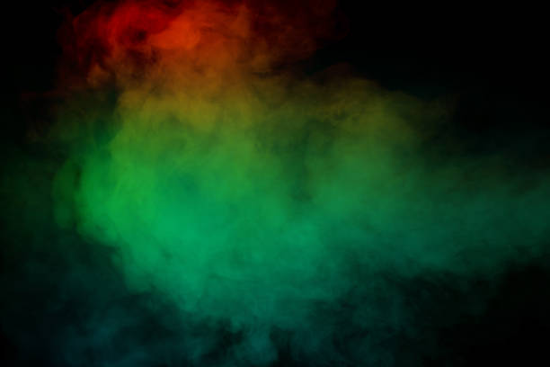 istock Red and green steam on a black background. 2156315072