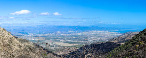 istock Panoramic view on Mediterranean sea and surrounding cities from Mijas peak 2156316424