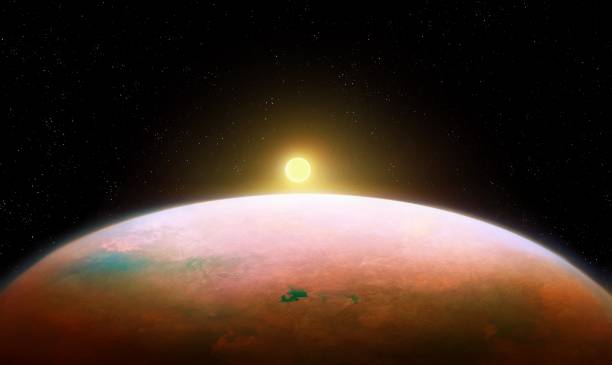 istock Alien cosmic landscape. Surface of rocky exoplanet. 2156316761
