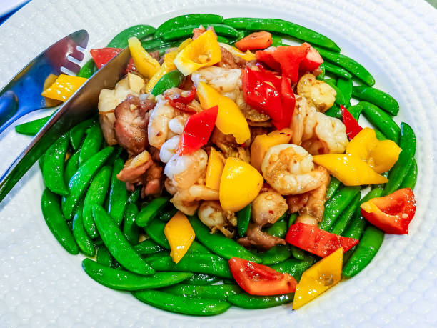 Stir-Fried Mixed Vegetables with Seafood, a luxurious dish often served at banquets and New Year's Eve dinners in Taiwan