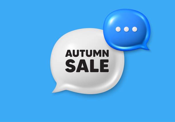istock Autumn Sale tag. Special offer price sign. Text box speech bubble 3d icons. Vector 2156318179