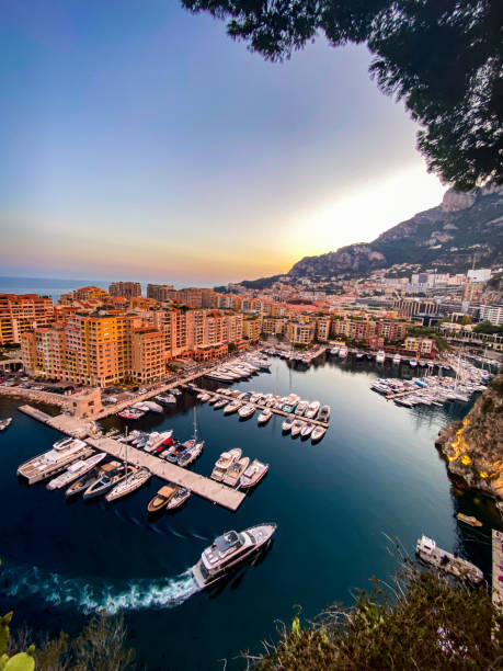 Monaco: City Views with Harbor and Mountains in the Background