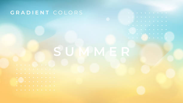 bildbanksillustrationer, clip art samt tecknat material och ikoner med blurred summer abstract background, multicolored gradient fluid holographic vector background design wallpaper template with geometric shape, dynamic color, waves, and blend. futuristic modern backdrop design for business, presentation, ads, banner. - oskarpt fokus