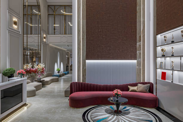 istock Grand luxury spa and salon reception hall, grand seating area 2156333659