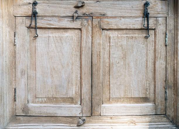 A vintage retro wooden window for texture and backgrounds.