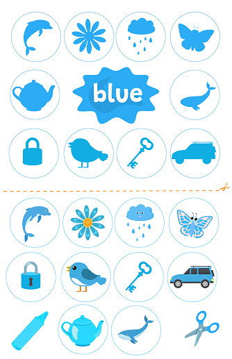 Learning Guide Blue Learning Colors Blue Stock Illustration - Download Image Now - Activity ...
