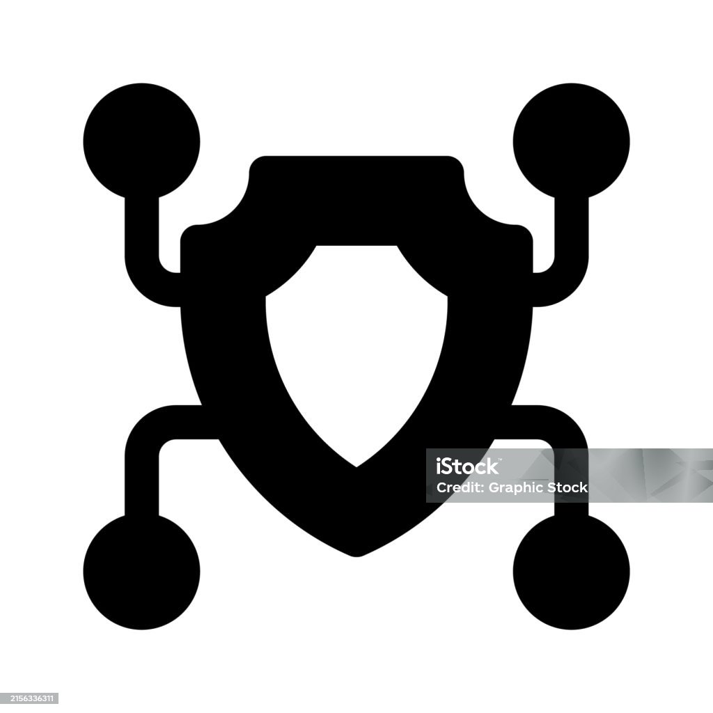 Computer Network Securityvector Safety Shield With Network Nodes Denoting Vector Of Network Security ...