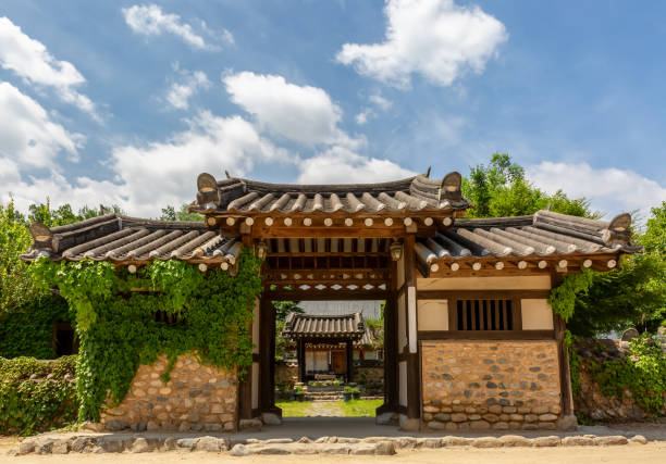 istock the gate of Korea's traditional hanok 2156336649