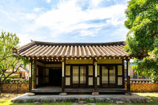 istock Traditional Korean Architectural Style Hanok Housing Landscape 2156336652
