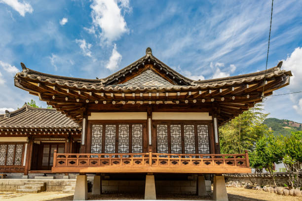 istock Traditional Korean Architectural Style Hanok Housing Landscape 2156336668