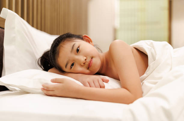 Little Girl Resting at the Hotel