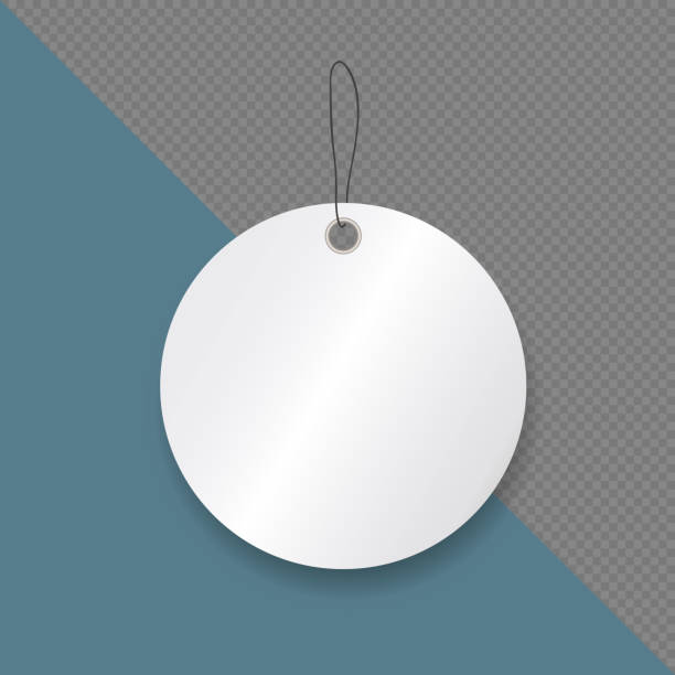 istock Mockup of blank price tag or discount label with a string for hanging isolated on transparent background. 2156344293