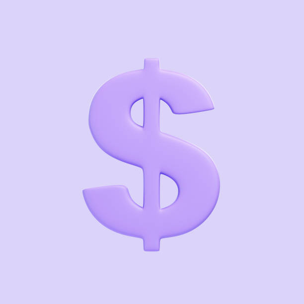 istock Purple dollar sign isolated on purple background 2156348274