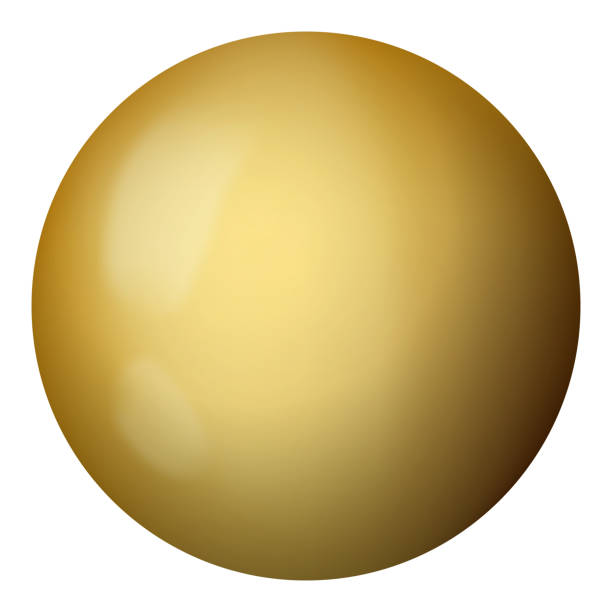istock Glass beige ball or precious pearl. Glossy realistic ball, 3D sphere. Abstract vector illustration highlighted on a white background. Big metal bubble with shadow 2156353620