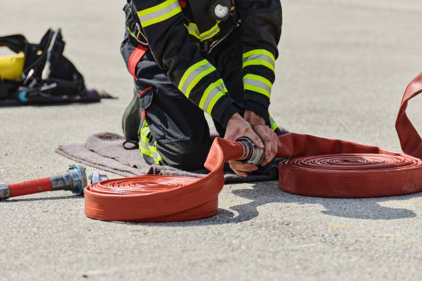 Hoses for pumping dirty water from the streets in case of flooding. Close up