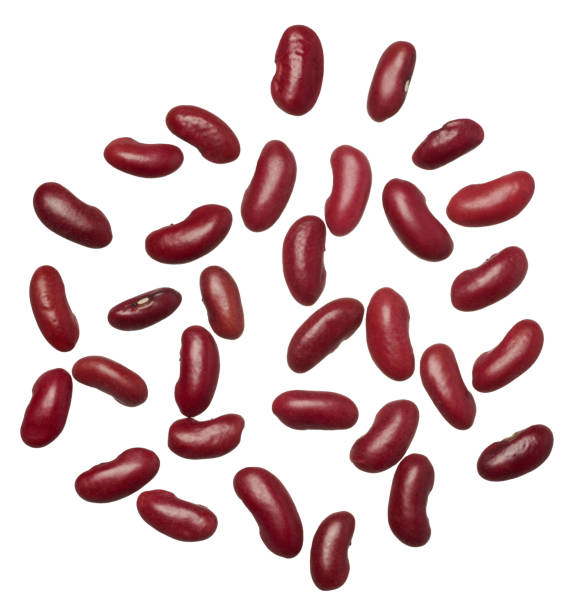 istock Raw red beans on isolated background, top view 2156360447