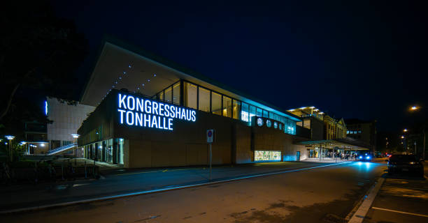Zurich, Switzerland - May 29, 2024: Kongresshaus - Tonhalle is a renowned cultural hub in Zurich, hosting concerts, conferences, and events in an iconic architectural setting by the lakeside.