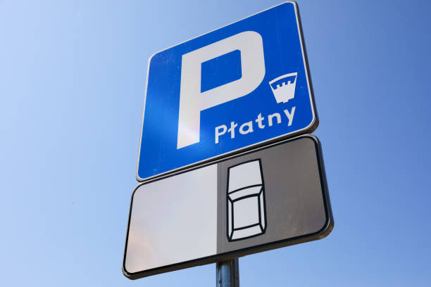 Detail of information sign for vehicles