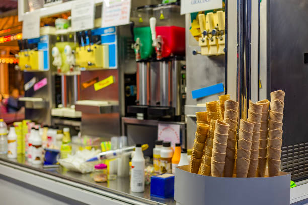 Castilla la Mancha, Spain. Mobile smoothie and ice cream kiosk