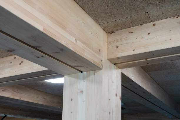 Column, ceiling and beam of a wooden building
