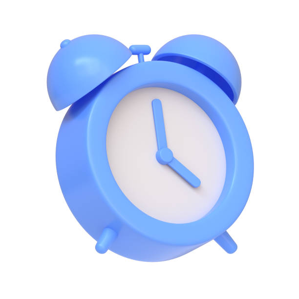 istock Classic blue alarm clock isolated on a white background 2156382408