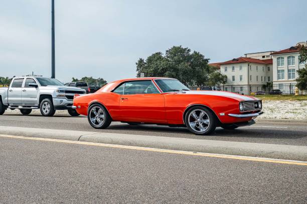 Dartmouth, Nova Scotia, Canada - June 6, 2013: A Chevrolet Camaro SS parked in a parking lot.  The fifth generation Camaro was introduced in introduced as a 2010 model.  This SS features a 6.2L V8 producing 400HP.