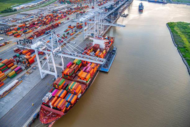 istock International Seaport Aerial 2156387073