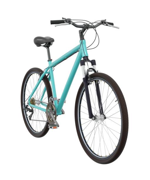istock Blue teal bicycle, front side view isolated on white background, 3D illustration 2156387469