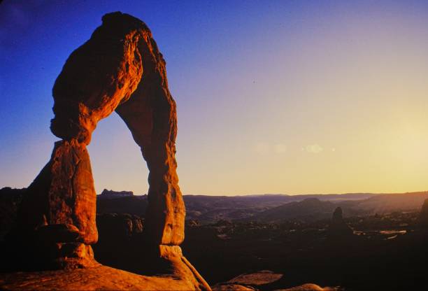 Sunset on Delicate Arch September 1984 Arches National Park Utah