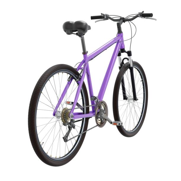 istock Purple bicycle, top back view isolated on white background, 3D illustration 2156388557